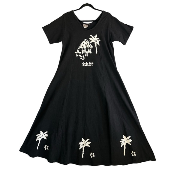 COTTON CONNECTION Oversize Maxi Dress Made in USA Black & White Size Small - Picture 1 of 7